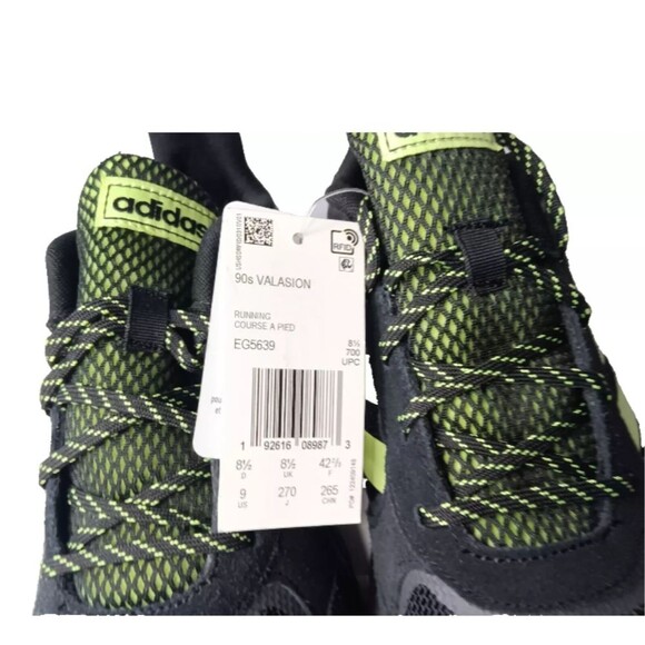 adidas 90s Valasion Shoes Men\'\'s Size 9 Sneakers Black Hi-Res Yellow EG5639 main image 7